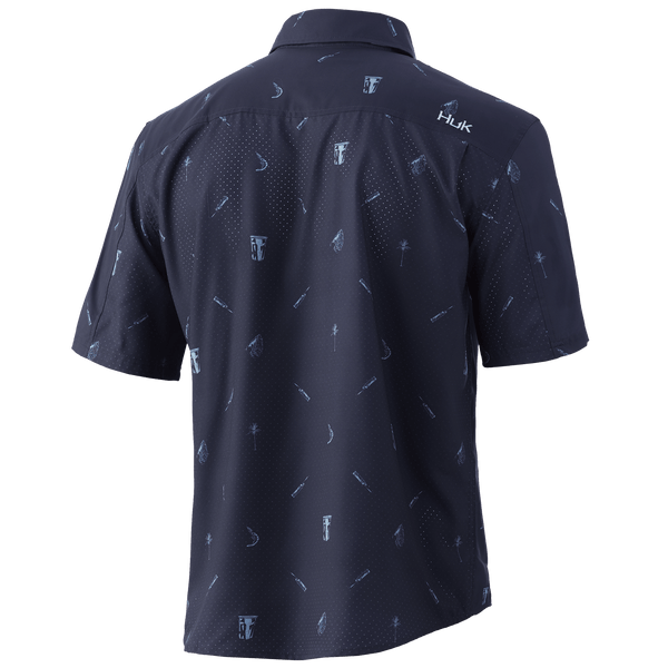 Huk Sport Shirts Big Shrimpin Performance Sport Shirt- Sargasso Sea