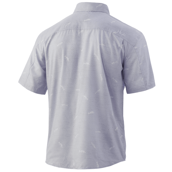 Huk Sport Shirts Marsh Teaser Short Sleeve Sport Shirt- Lavender Blue