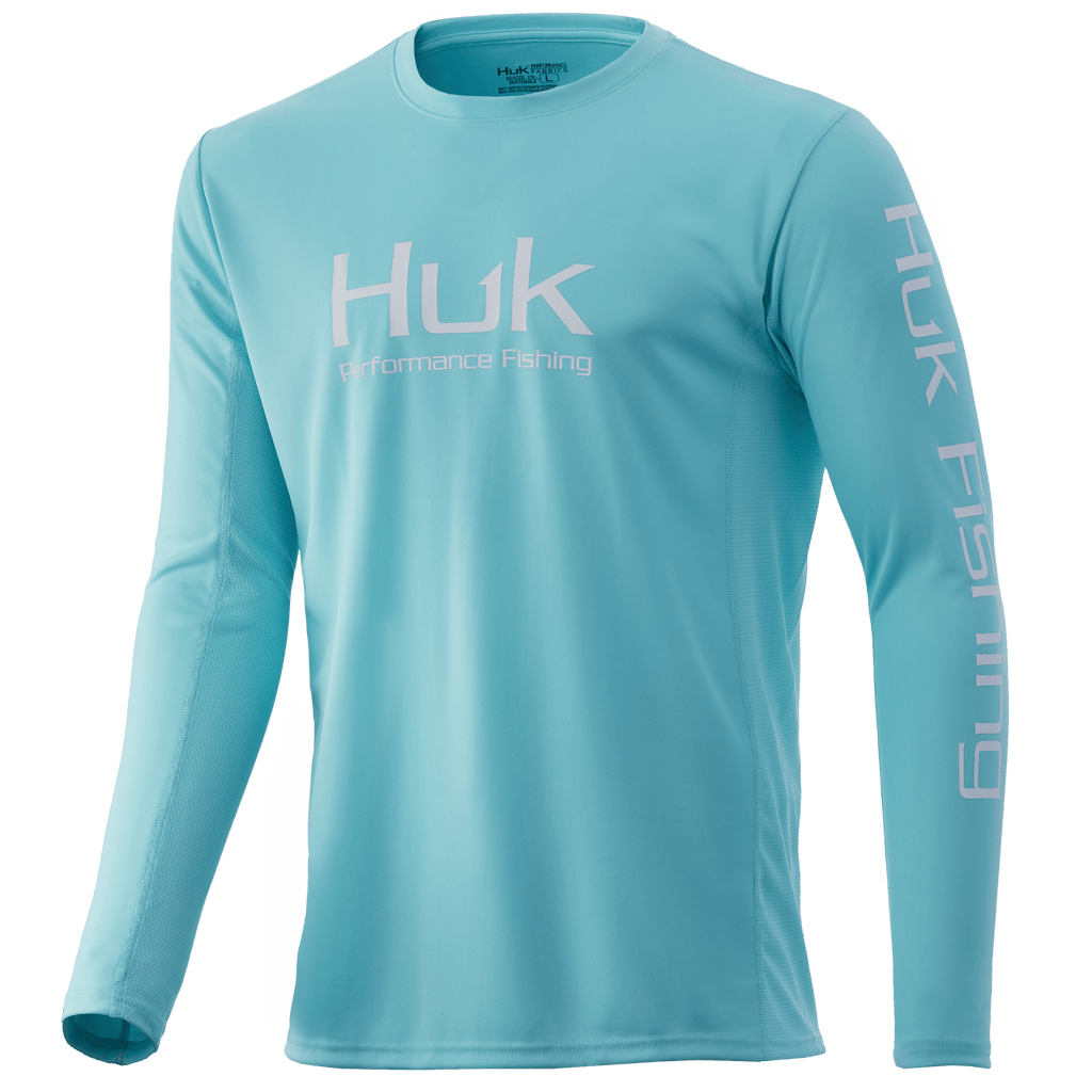Huk T-Shirts Icon X Long Sleeve Shirt- Blue Radiance