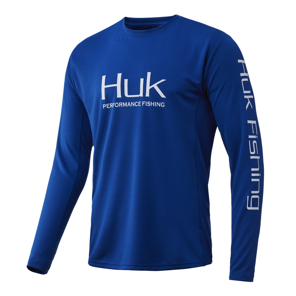 Huk Icon X Long Sleeve Shirt- Huk Blue
