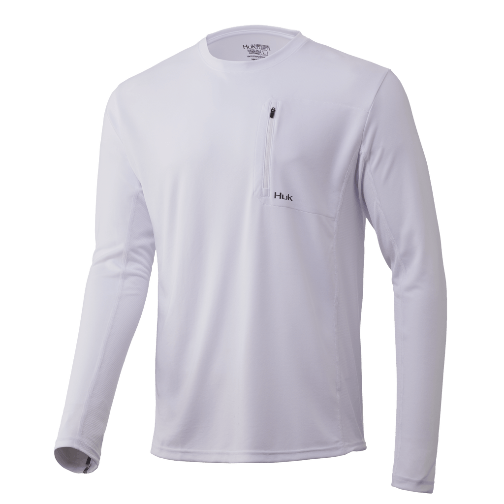 Huk T-Shirts Icon X Pocket Long Sleeve Shirt- White
