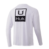Huk T-Shirts Pursuit Long Sleeve Performance T Shirt- White