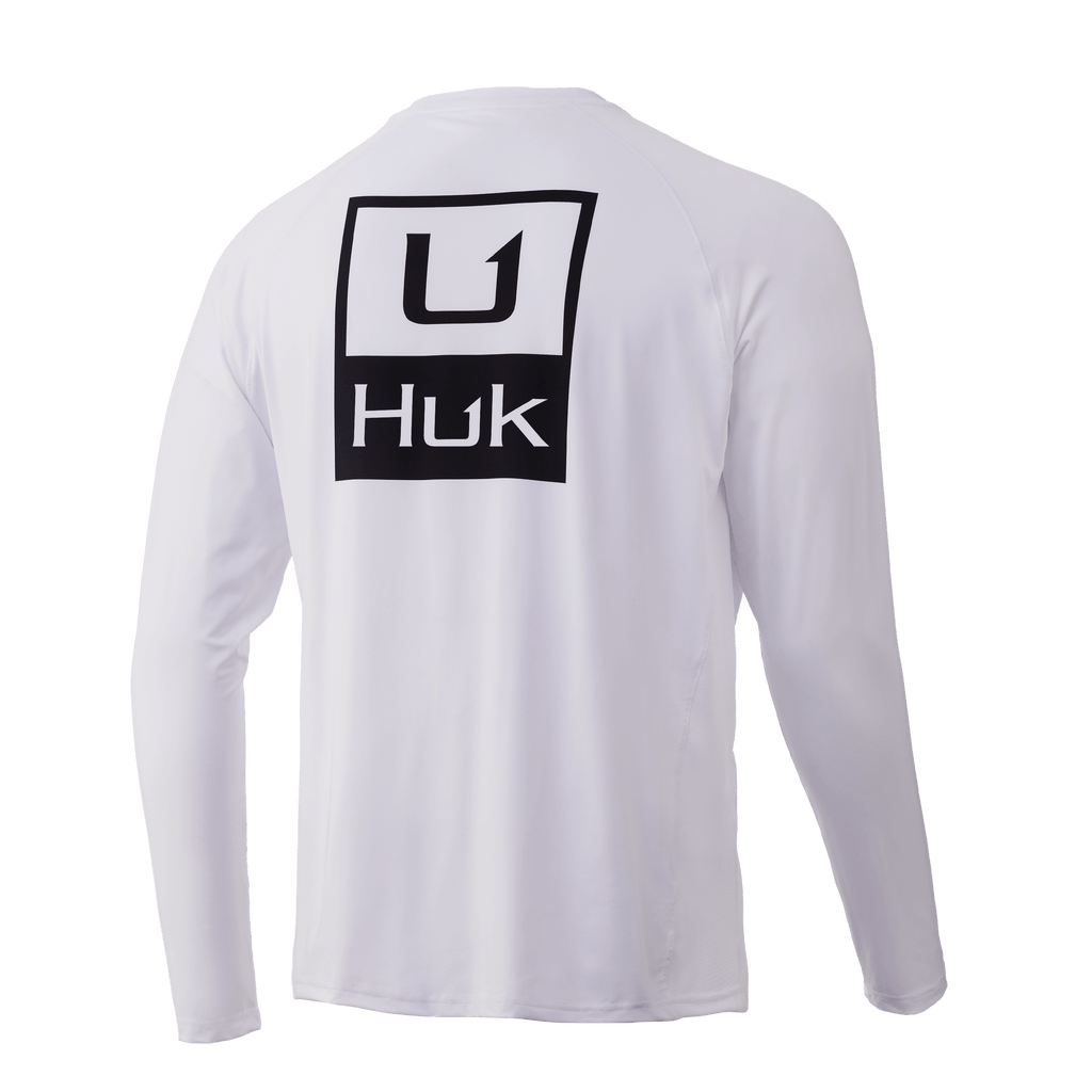 Huk T-Shirts Pursuit Long Sleeve Performance T Shirt- White