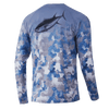 Huk T-Shirts Refraction Fish Fade Pursuit Performance Shirt- Ice Boat