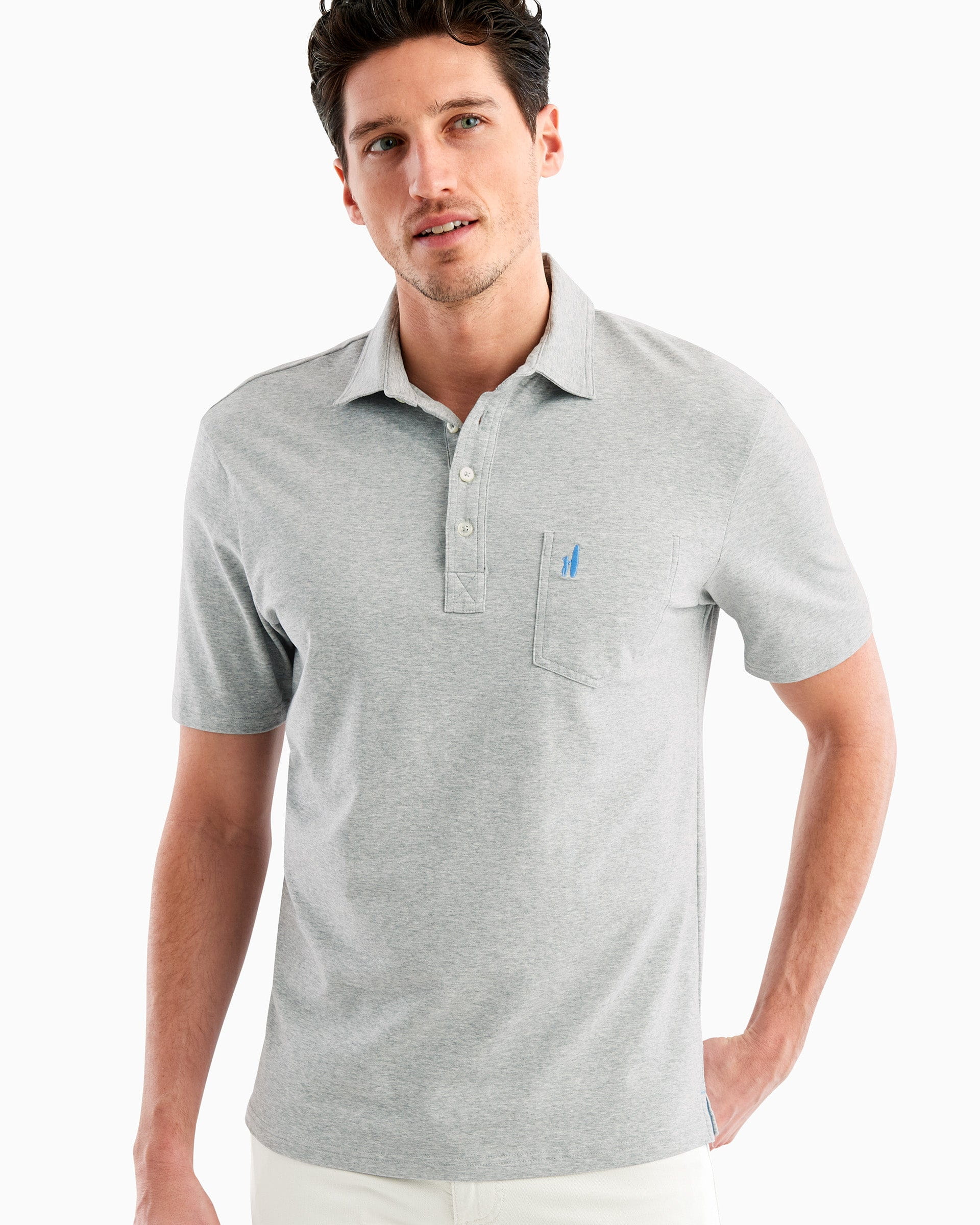 Johnnie O Polos Heathered Original Polo- Heather Gray