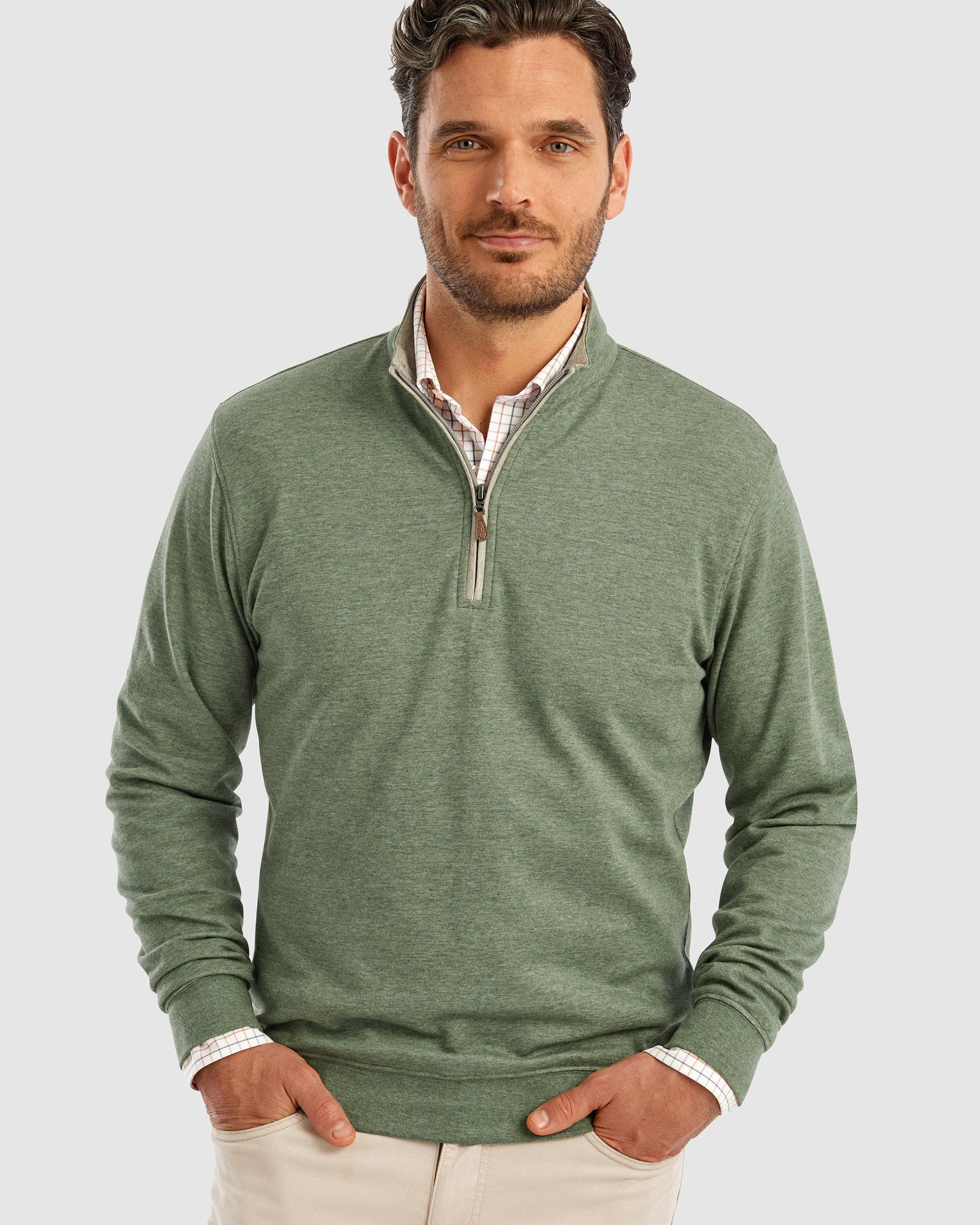 Johnnie O Sully 1/4 Zip Pullover- Evergreen