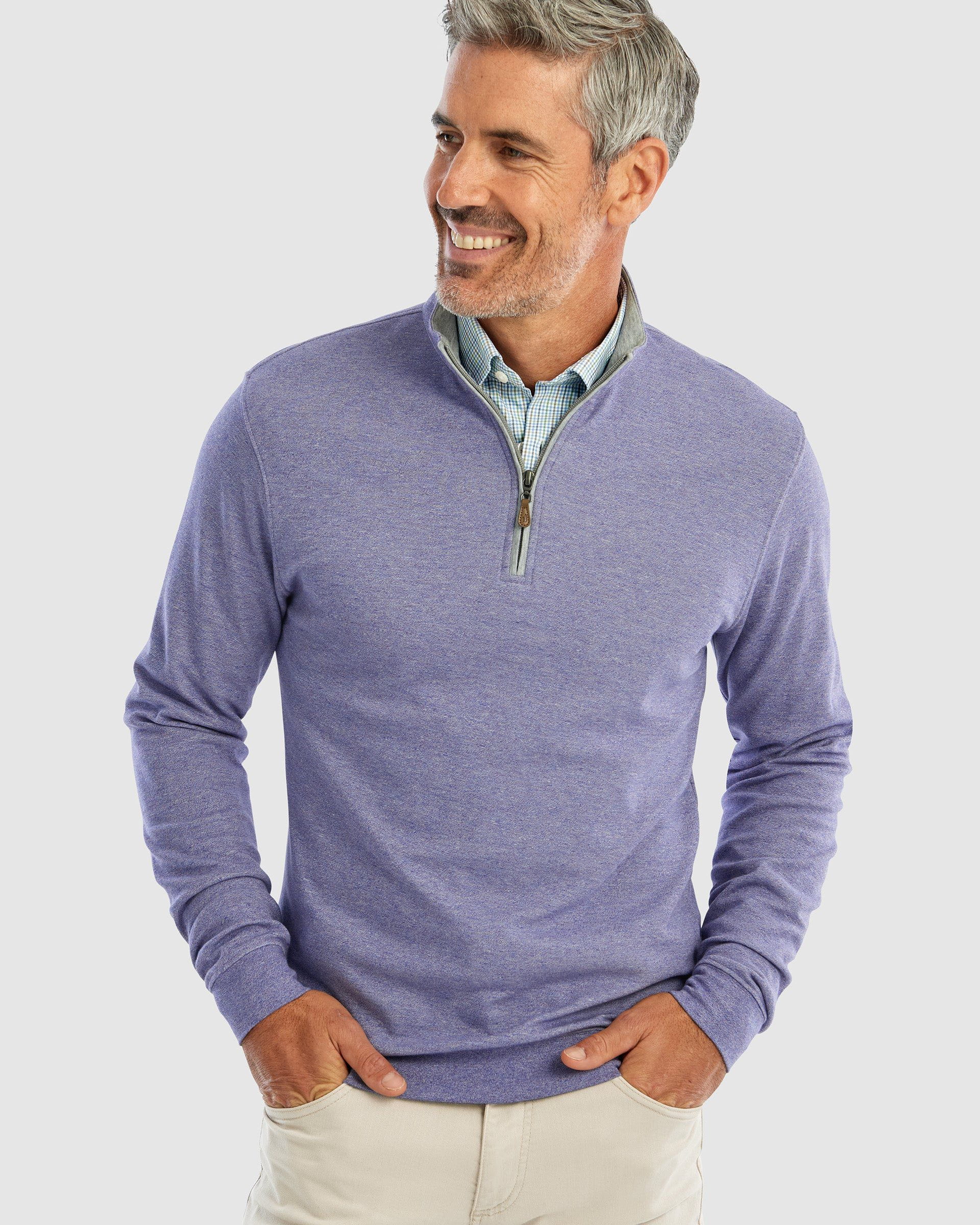 Johnnie O Sully 1/4 Zip Pullover- Mulberry