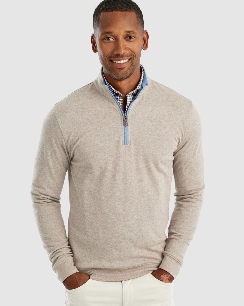 Johnnie O Sweaters Sully 1/4 Zip Pullover- Wheat