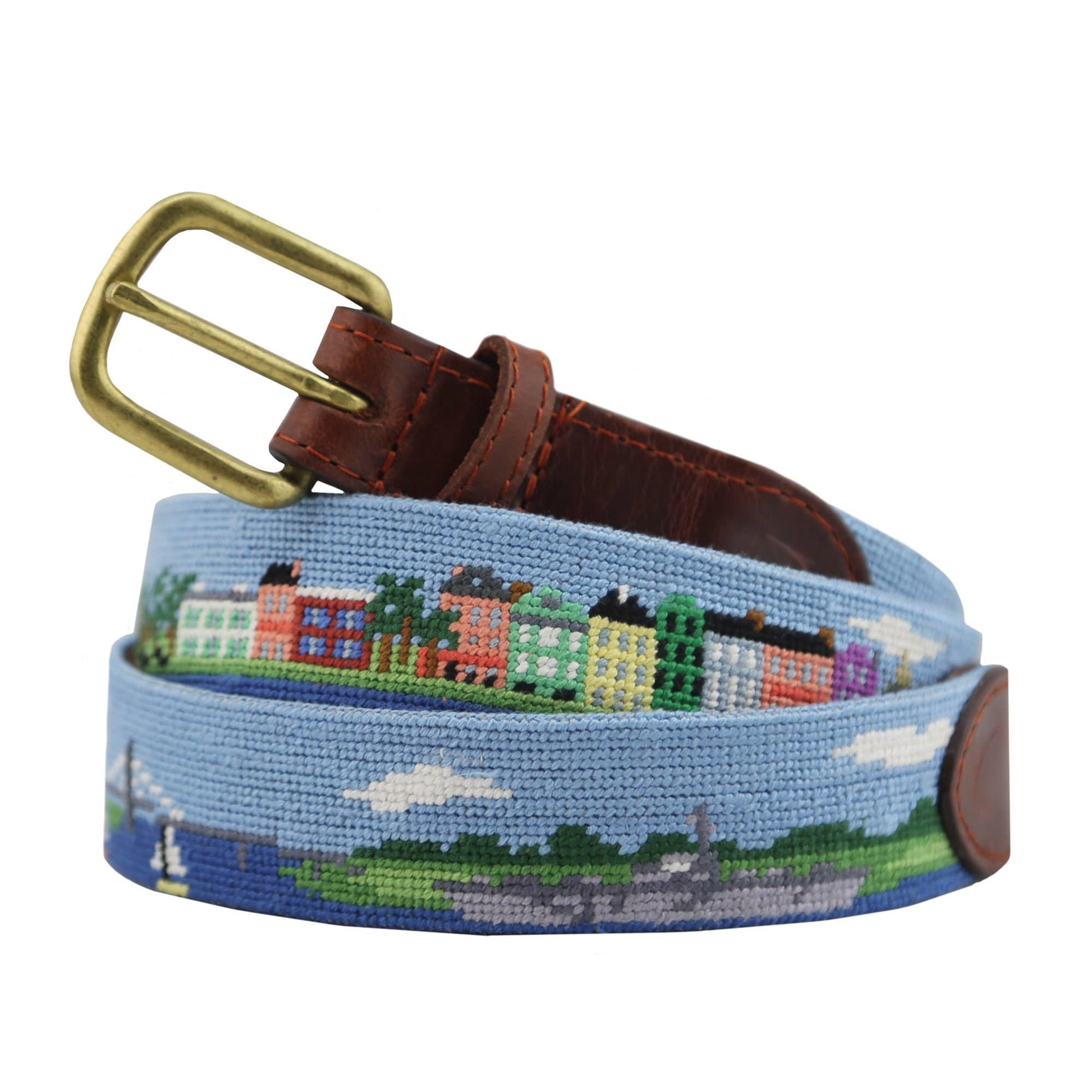 Smathers & Branson Belt Charleston Scene Needlepoint Belt