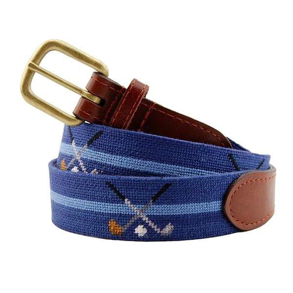 Smathers & Branson Belt Crossed Clubs Needlepoint Belt