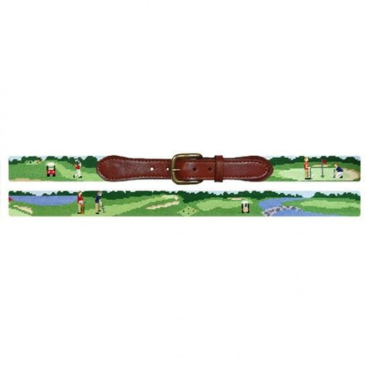 Smathers & Branson Belt On The Links Needlepoint Belt