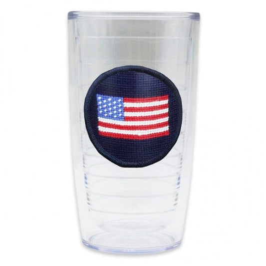 Smathers & Branson Small Leather Goods American Flag Needlepoint Tervis Tumbler