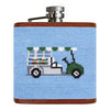 Smathers & Branson Small Leather Goods Beverage Cart Needlepoint Flask