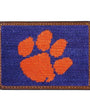 Smathers & Branson Small Leather Goods Clemson Needlepoint Card Wallet