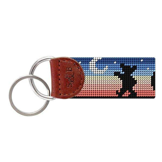 Smathers & Branson Small Leather Goods Grateful Dead Moondance Needlepoint Key Fob