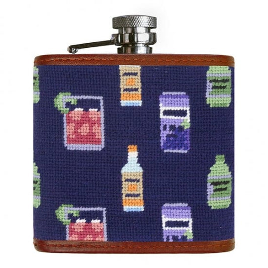 Smathers & Branson Small Leather Goods Make a Transfusion Needlepoint Flask