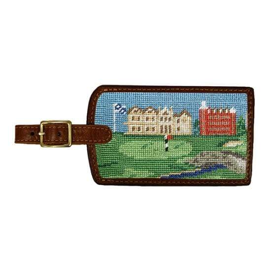 Smathers & Branson Small Leather Goods St. Andrews Needlepoint Luggage Tag