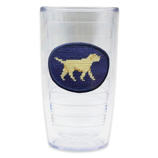 Smathers & Branson Small Leather Goods Yellow Lab Walking Needlepoint Tervis Tumbler